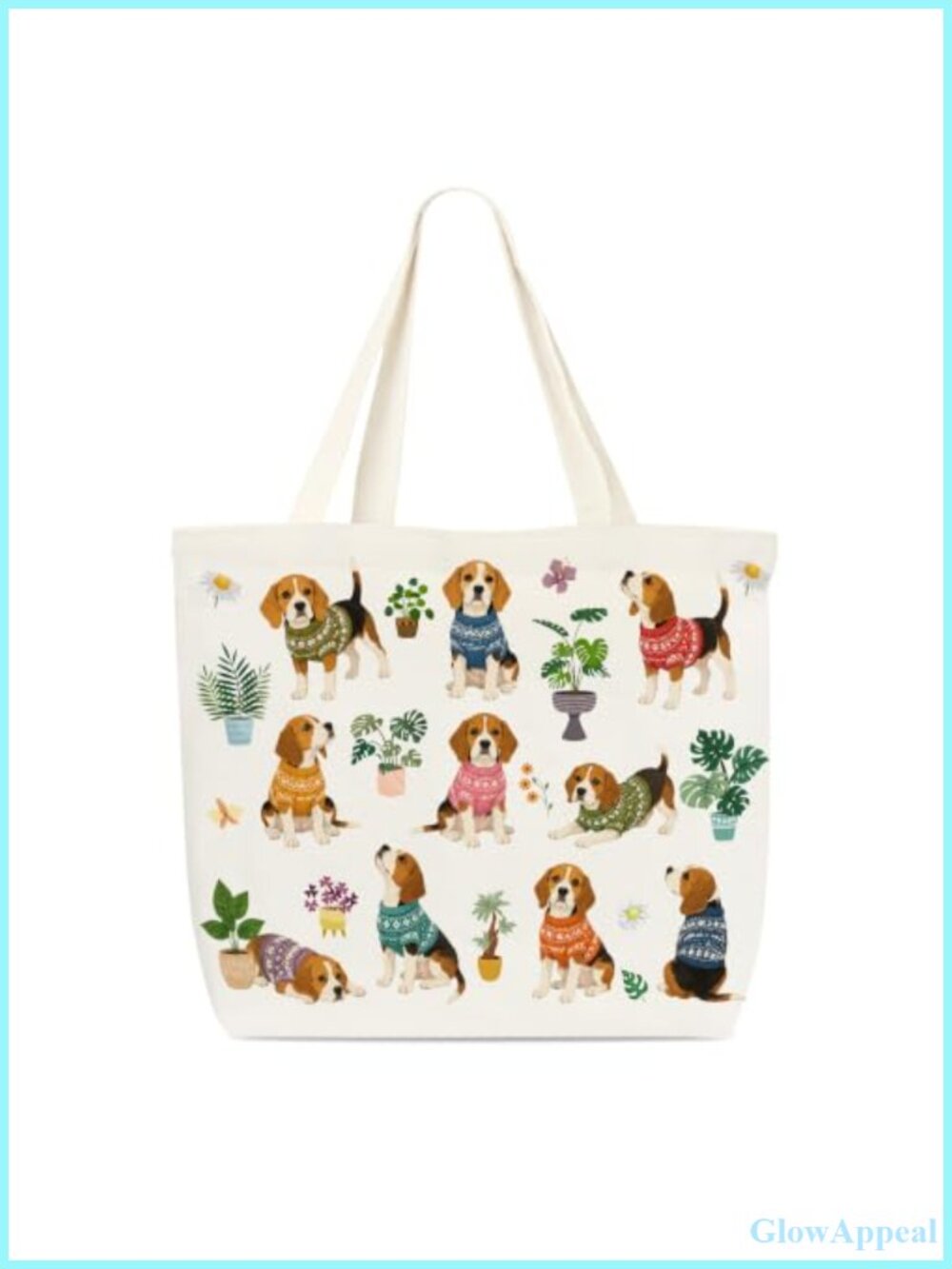 Dachshund Canvas Tote Bag Reusable Grocery Shoulder Bag Dog Lover Gift